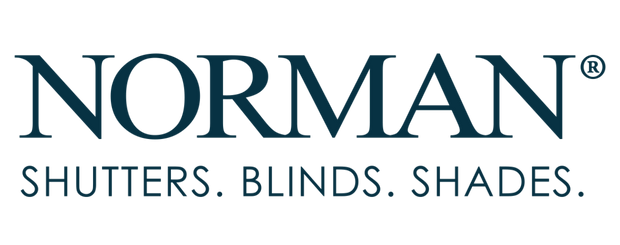 NORMAN logo with “Shutters. Blinds. Shades.” tagline