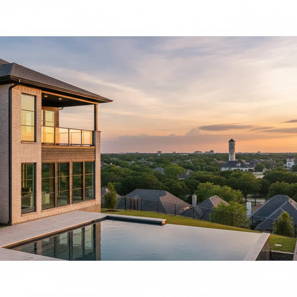 a great view of houses in Pearland, TX