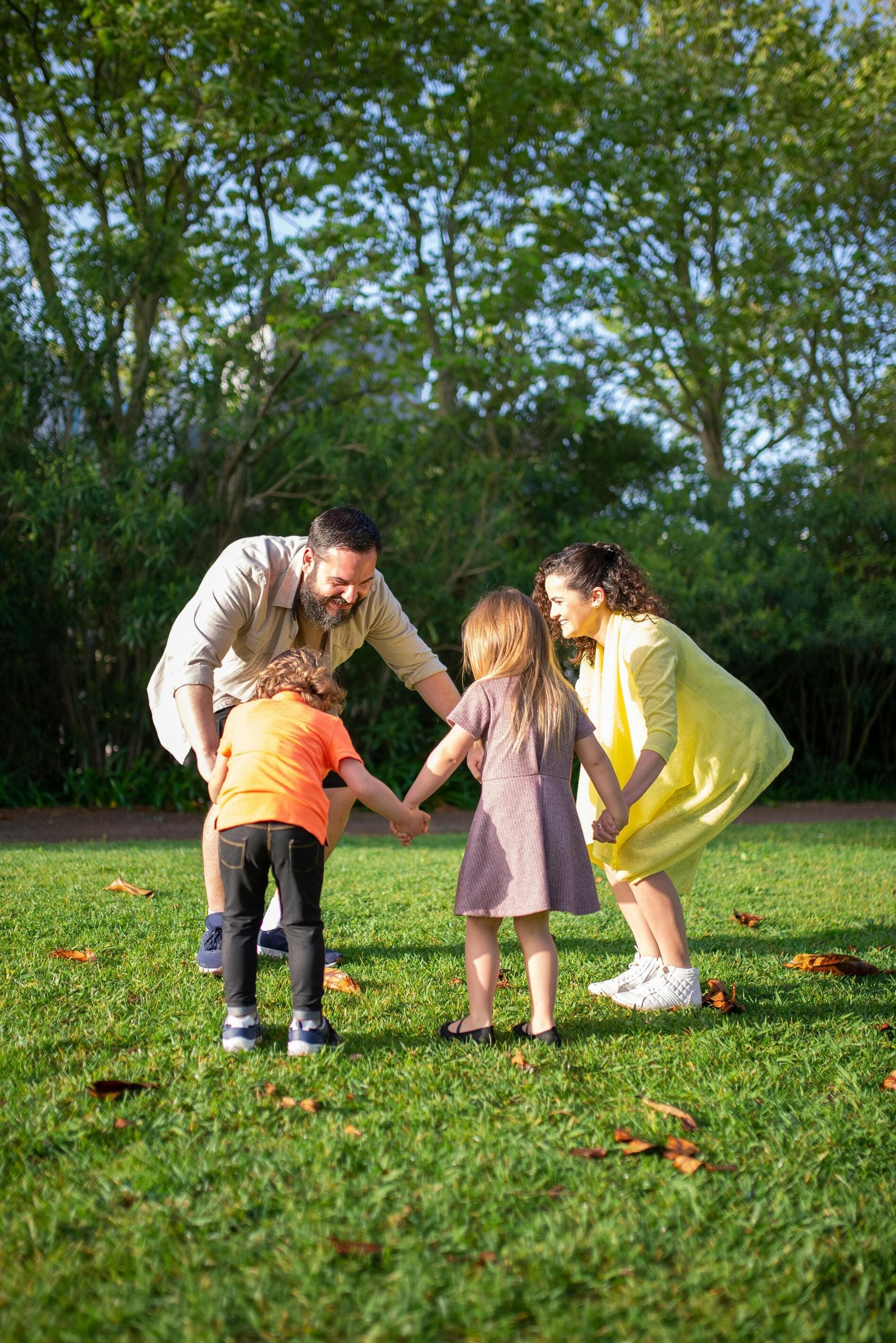 A happy family playing together