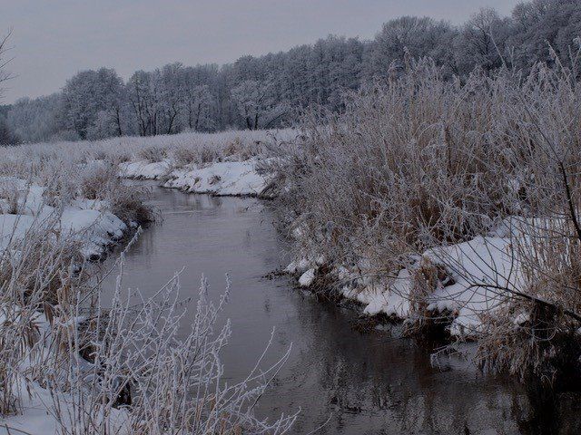 Bliedersdorf winterliche Aue von der Brücke am Daudiecker Weg