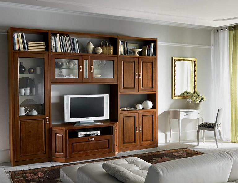 soggiorno classico in legno chiaro