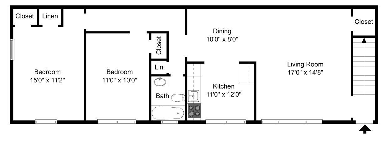 Two Bedroom Apartment Floorplan, link to larger photo