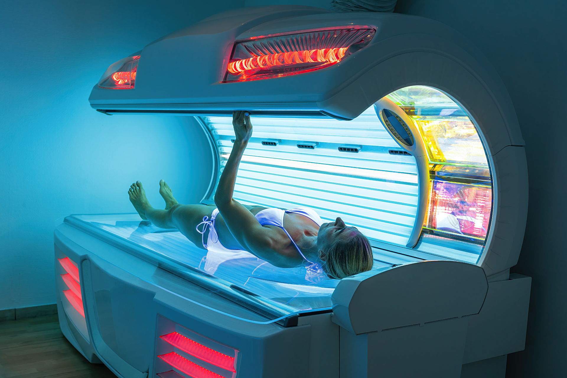 Woman in a Tanning Bed