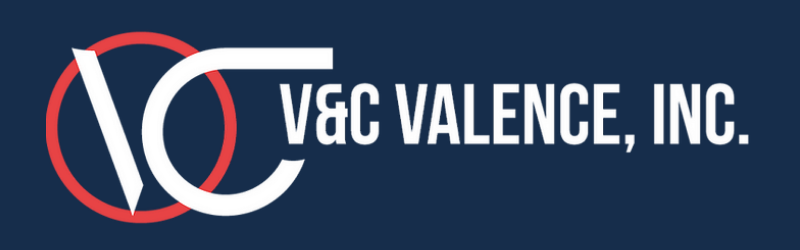 Logo for V&C Valence, Inc., featuring white 