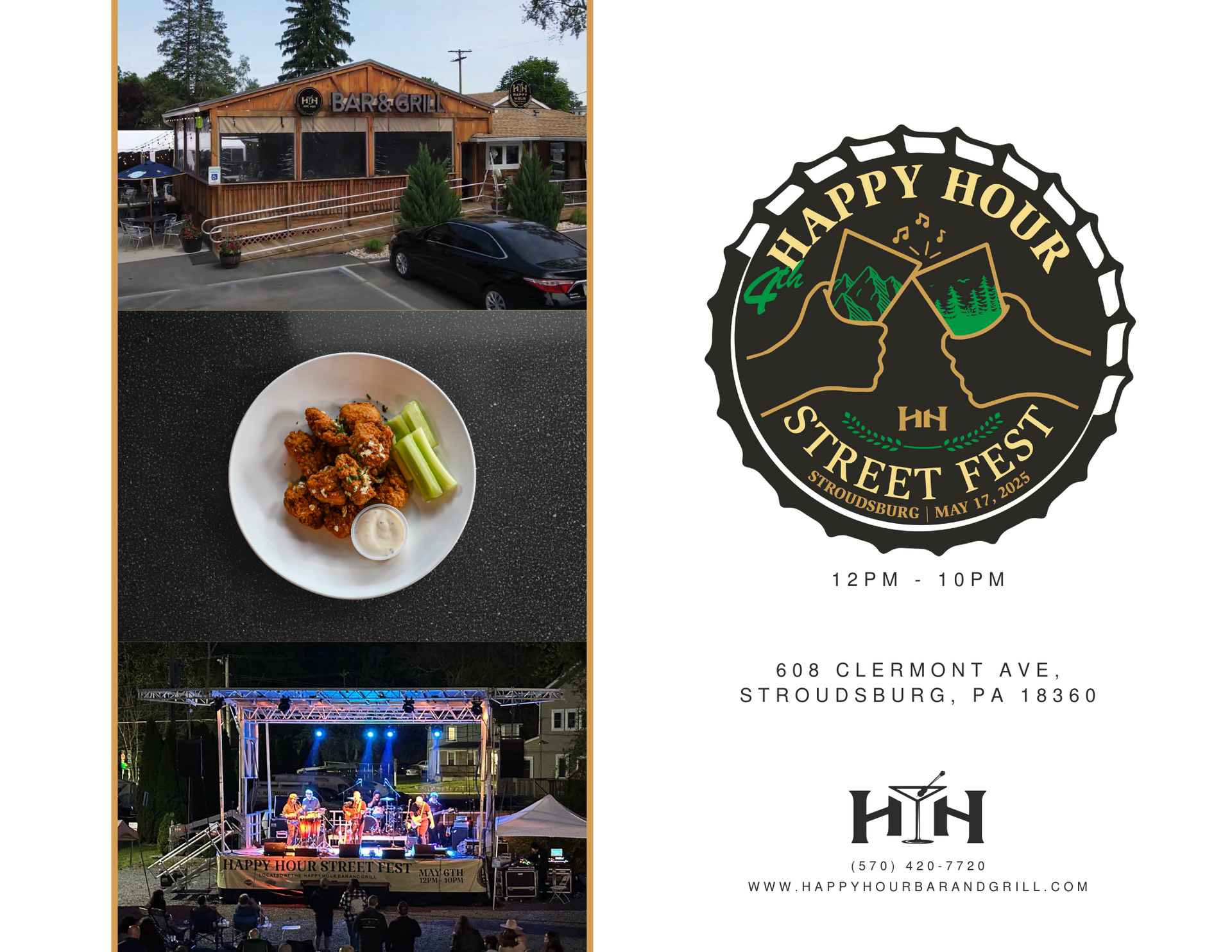 A poster for the happy hour street fest