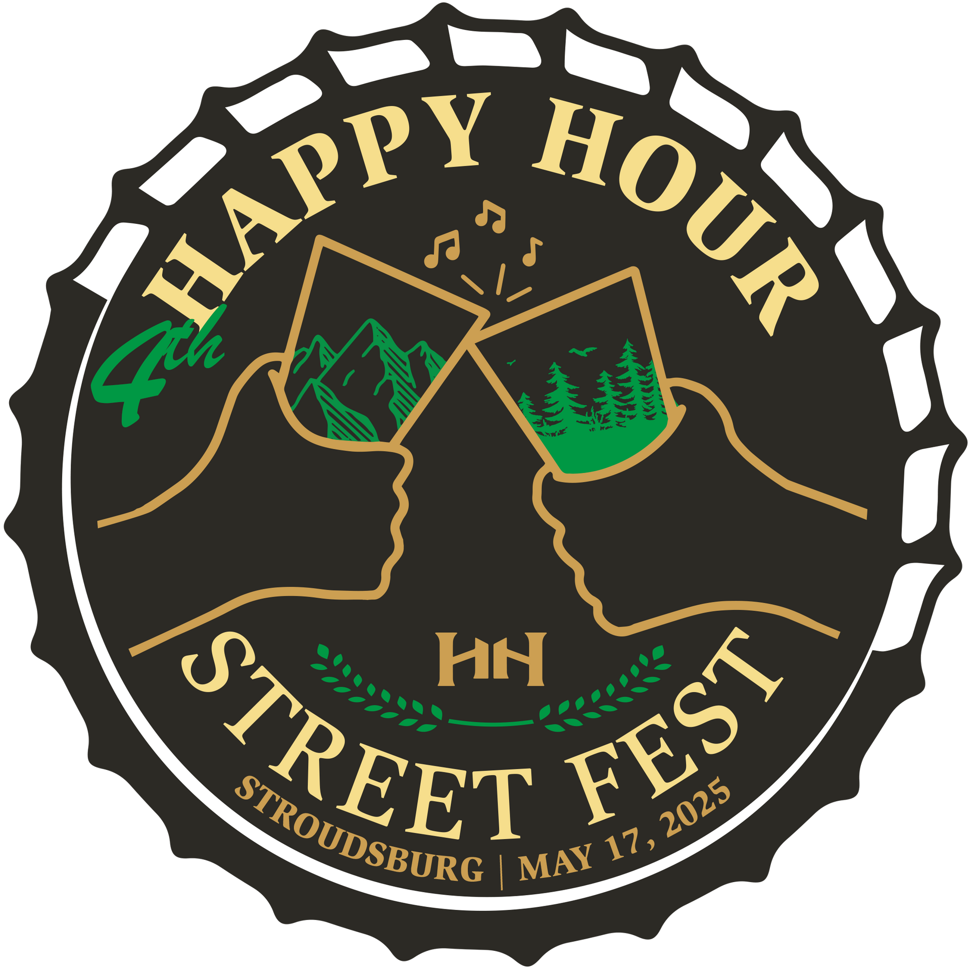 A logo for the 2nd happy hour street fest