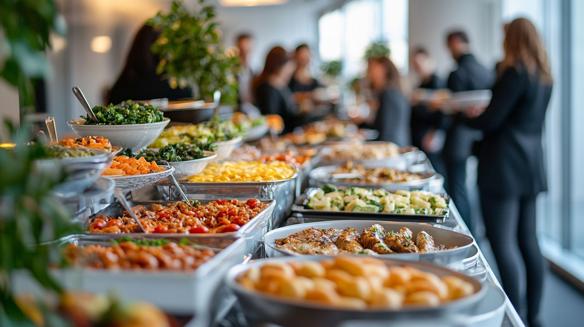 A close up of a plate of food with a glass of wine in the background.