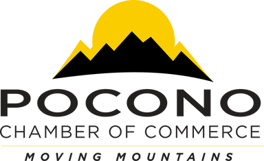 The logo for the pocono chamber of commerce on Happy Hour Bar & Grill website