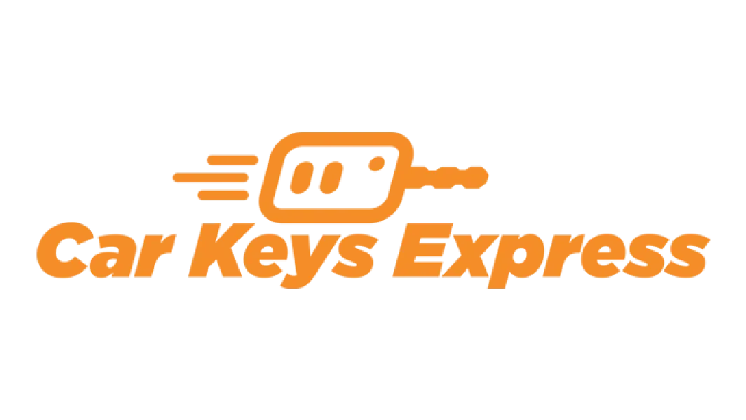 The logo for car keys express is orange and white.