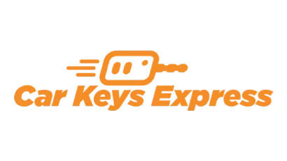 The logo for car keys express is orange and white.