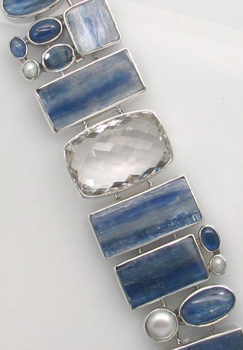 SB BR-041 MLT  (Faceted Quartz, Kyanite, and Pearl)  (reduced from $1427.95)