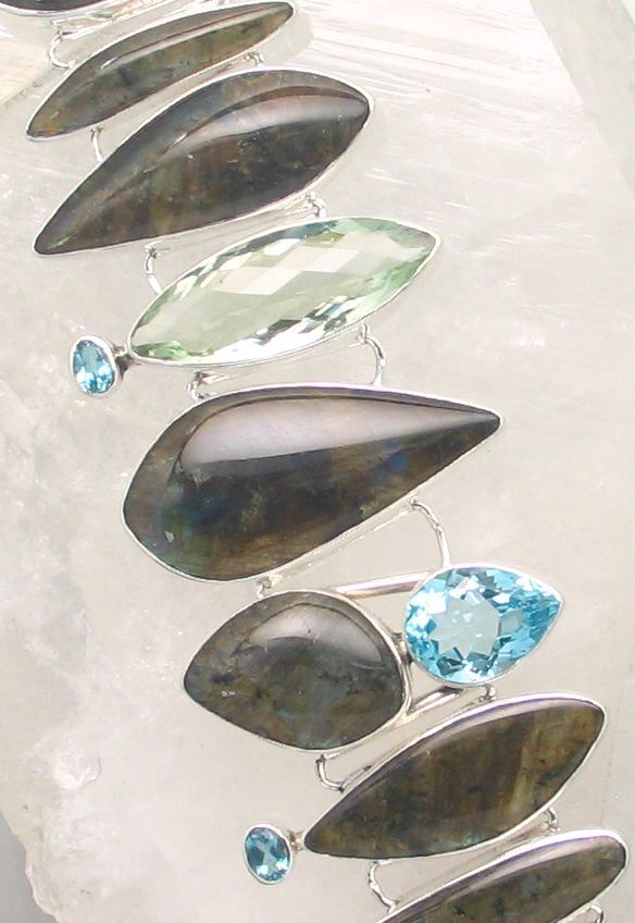 SB BR-098 MLT  (Spectrolite, Blue Topaz, Green Amethyst)  (Reduced from $1187.95)