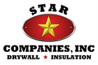 Logo for Star Companies, Inc., featuring a star graphic within an oval, and text "DRYWALL * INSULATION."