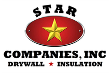 Logo for Star Companies, Inc., featuring a star graphic within an oval, and text "DRYWALL * INSULATION."