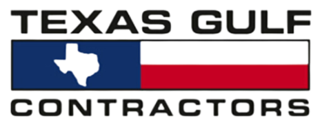 A logo for texas gulf contractors with a texas flag