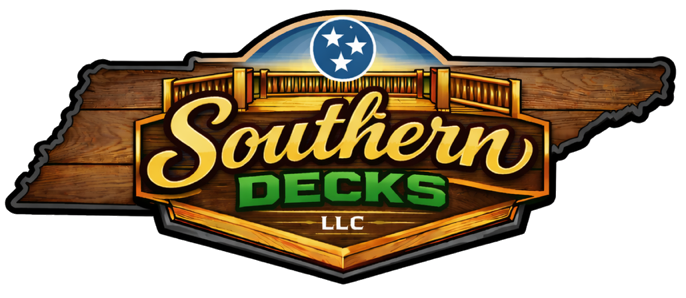 Logo for Southern Decks LLC, featuring Tennessee outline and deck graphic.