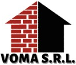 Logo con tetto di mattoni rossi e scritta nera