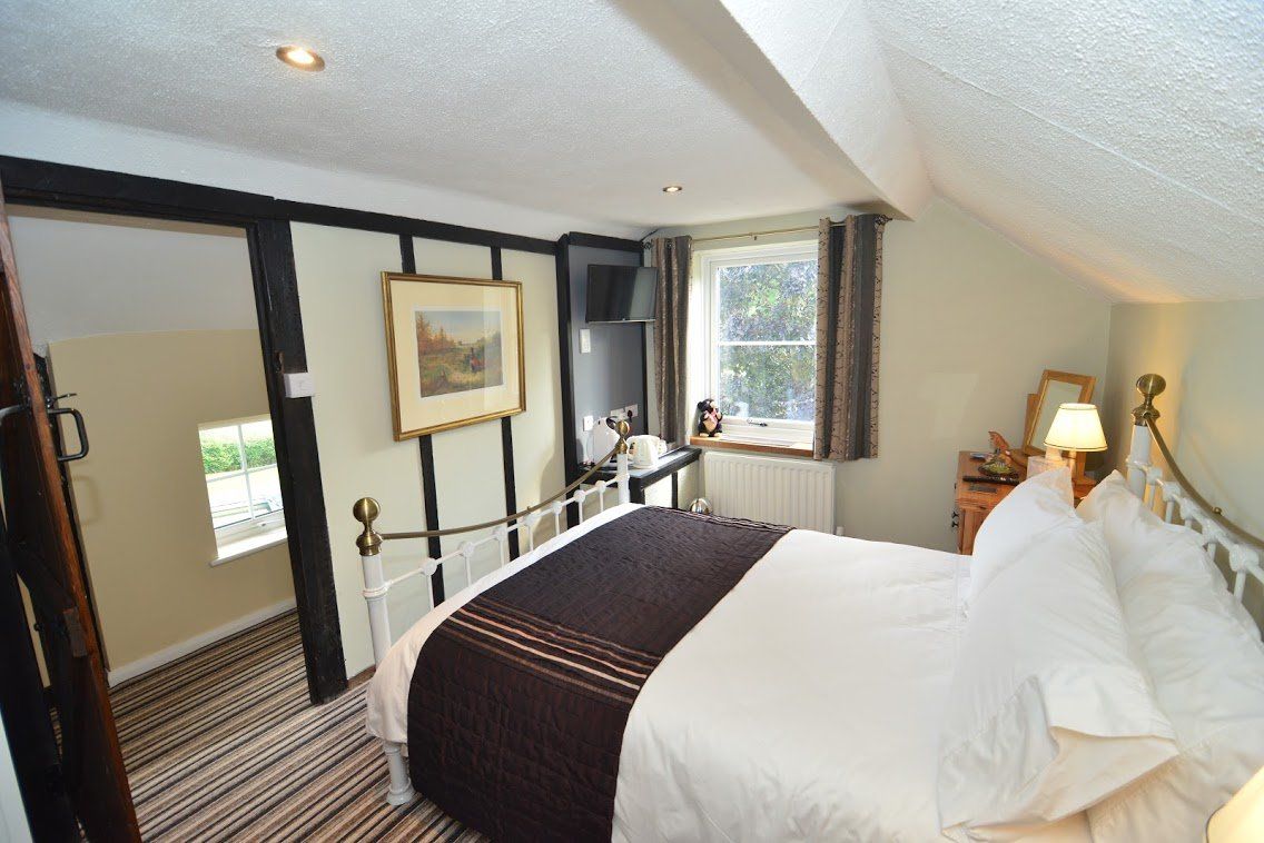 bedroom with brown accents