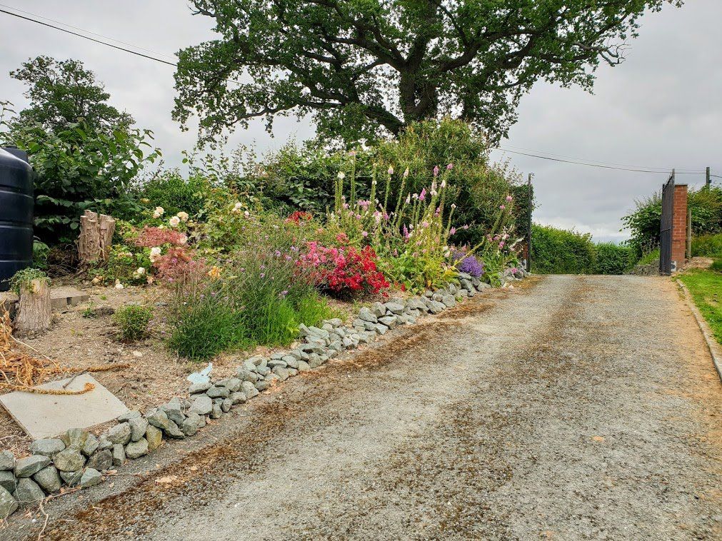 gravel path with greenery