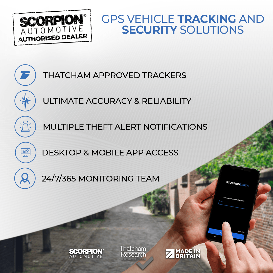 scorpion track vehicle security Thatcham www.parkerautomotiveremaps.co.uk