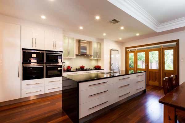 kitchen with white drawers