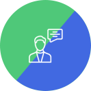 Logo of a man and message box to click for a consultation.