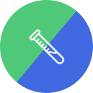 Icon of a test tube to show blood work and testing that supports weight loss.