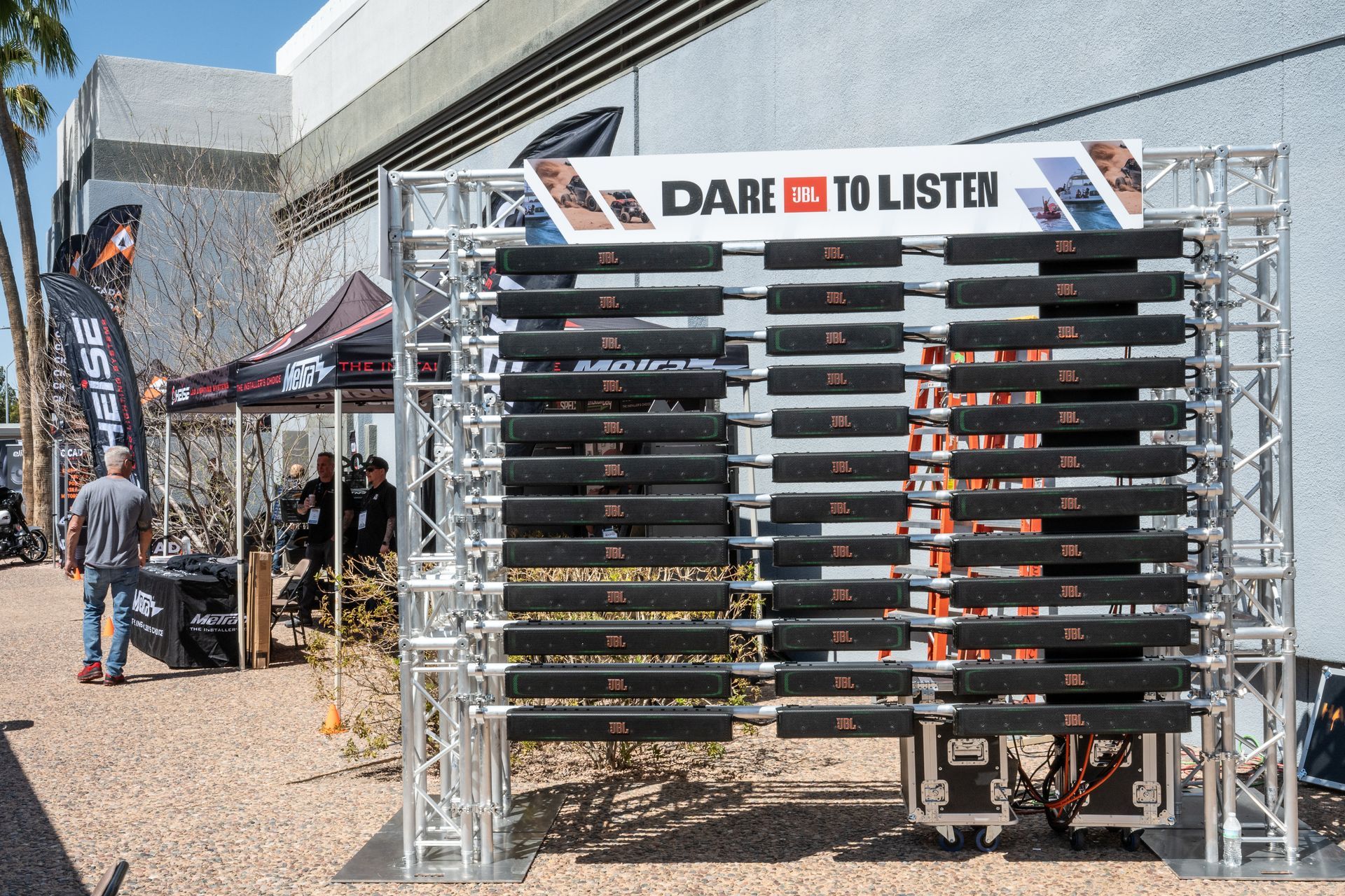 Display with many speakers, 