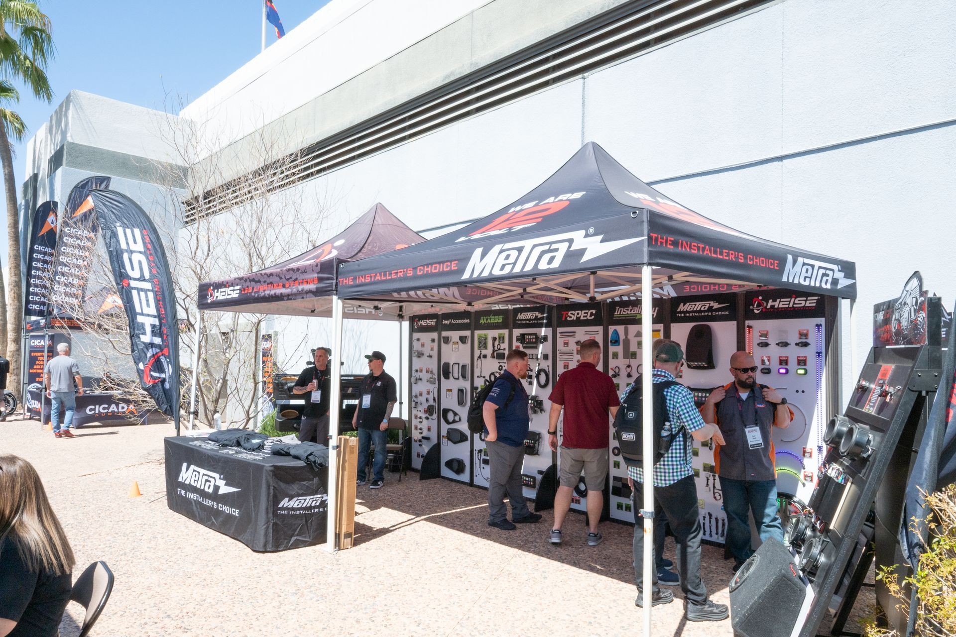 A trade show booth with the 