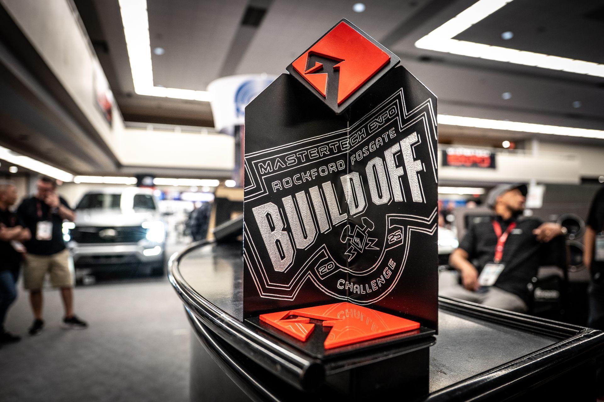 A trophy with the words 