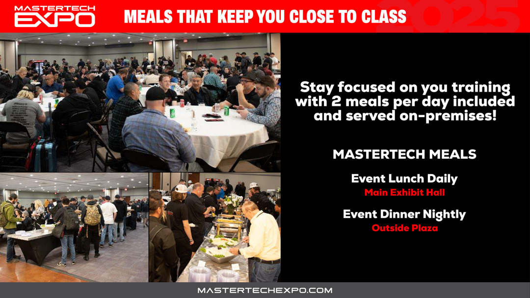 A poster for mastertech meals that keep you close to class