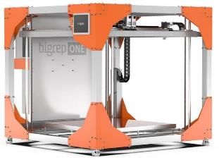 Large orange and gray 3D printer, the