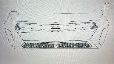 A black and white drawing of a car on a computer screen.