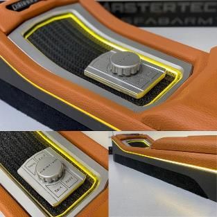 A close up of a control panel with the word mastertec on it