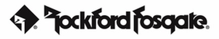 A black and white logo for rockford fosgate on a white background.