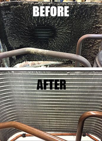 Before and After AC Cleaning