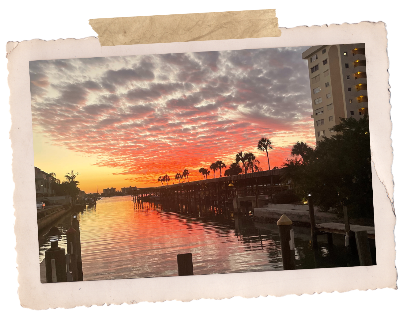 Photo of sunset from the boat dock