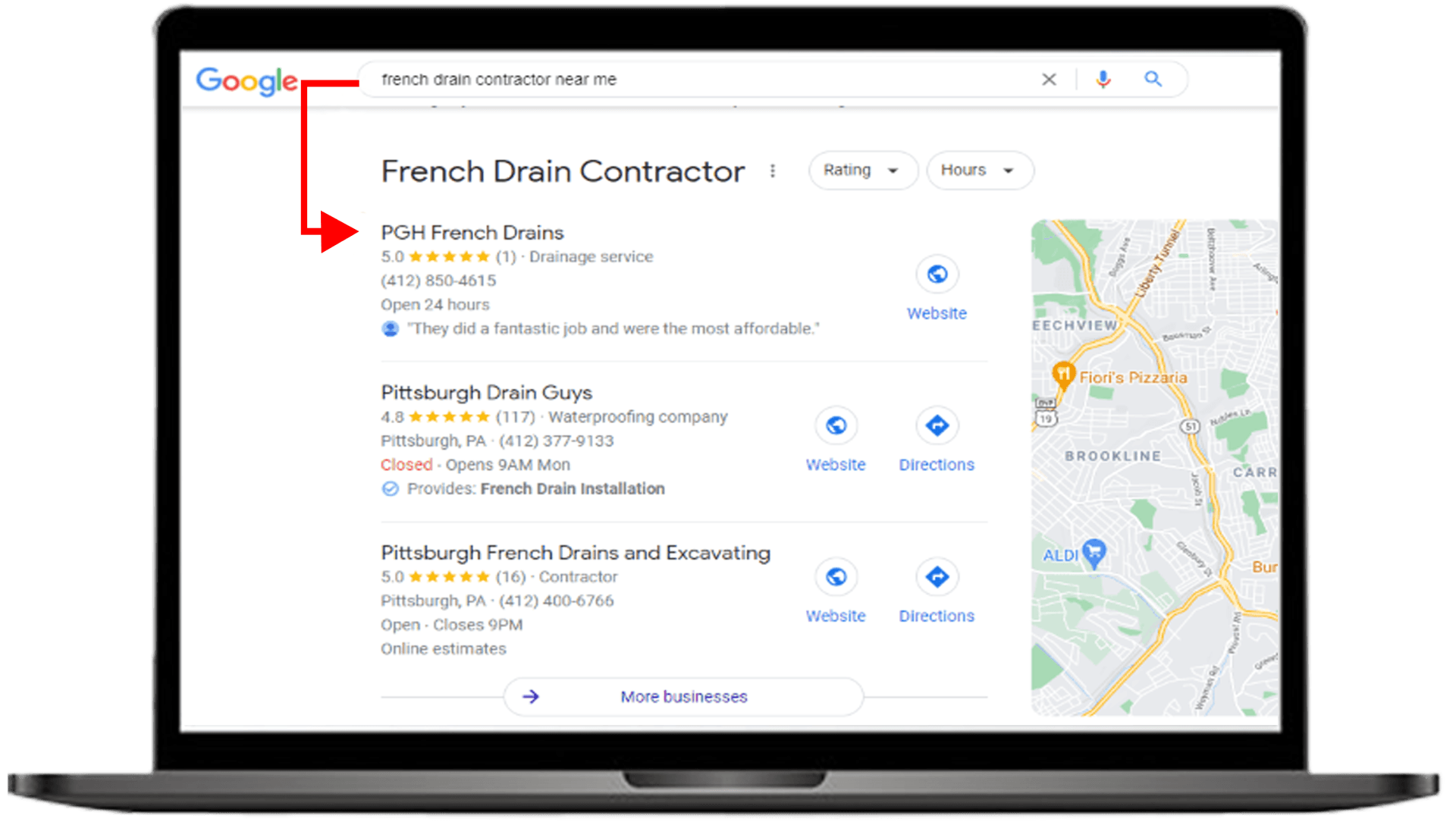 Google Map Pack Listing