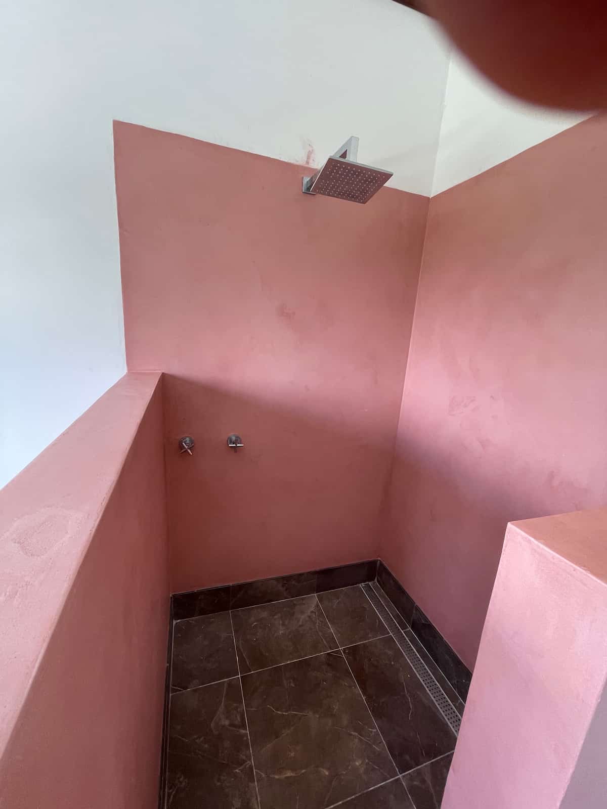 Pink Rendered Shower — Gallery in Byron Bay, NSW
