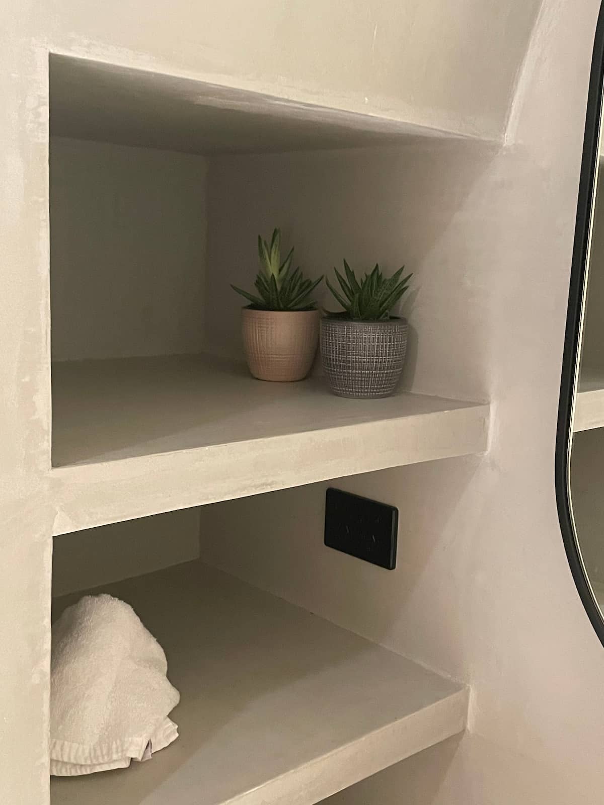 Rendered Bathroom Shelves — Gallery in Byron Bay, NSW