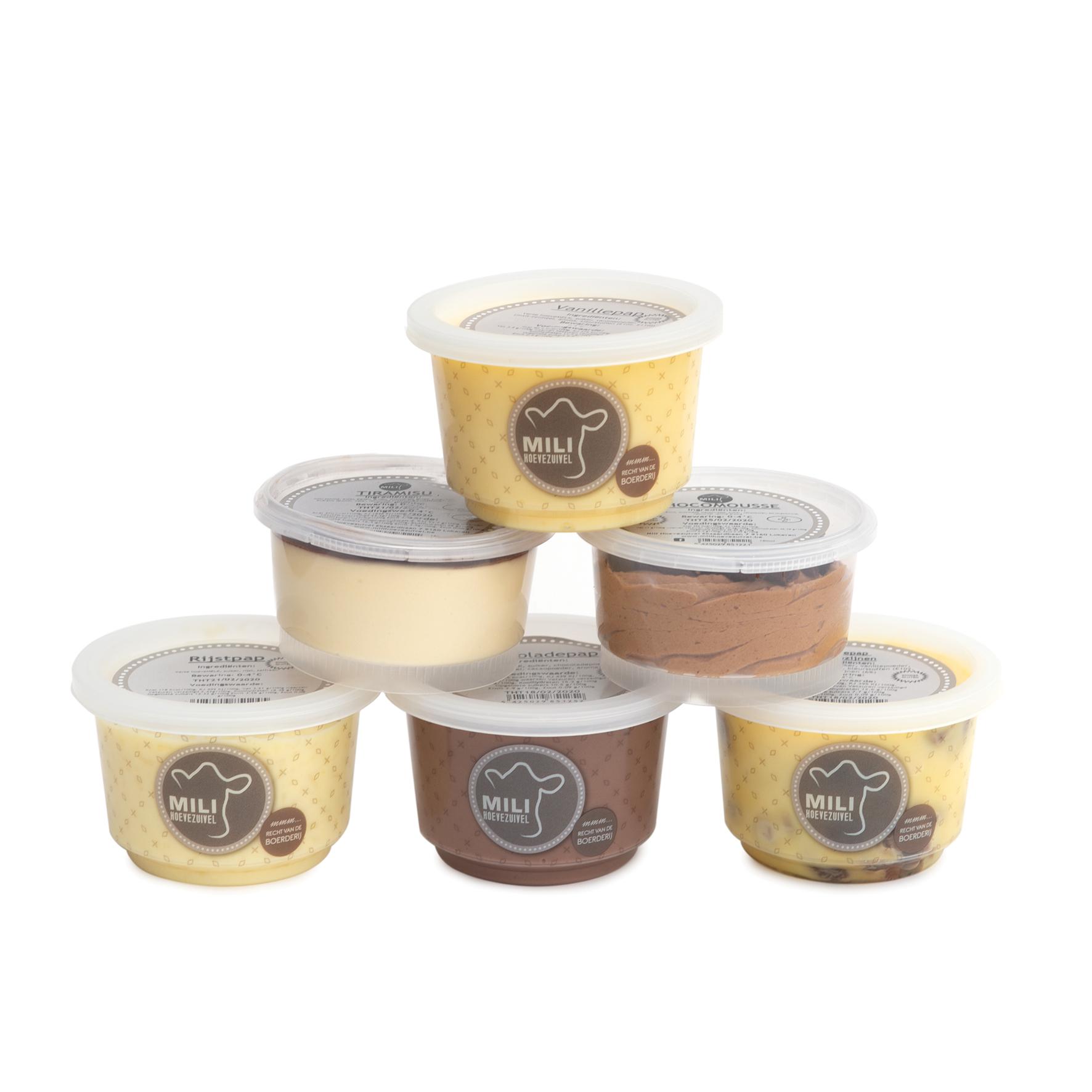 Verpakking verpakkingen potjes Mili
