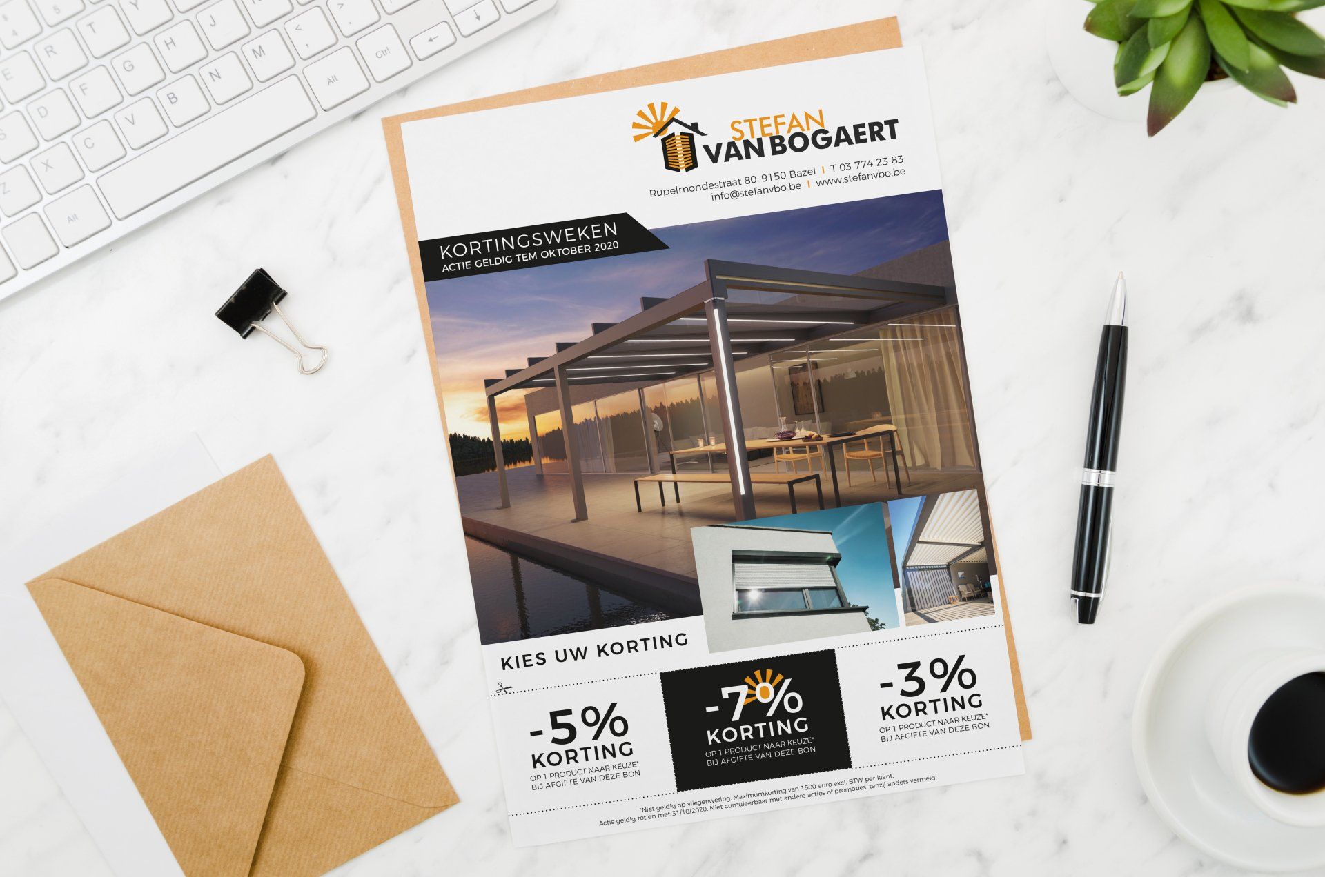 Flyer kortingsbon korting folder Stefan Van Bogaert