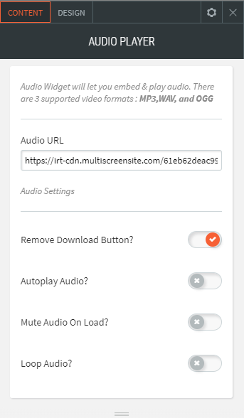 audio player widget