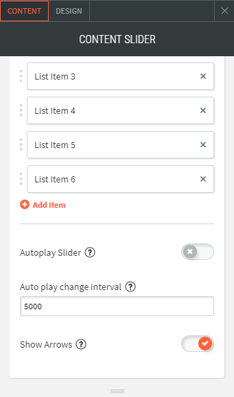 content slider widget
