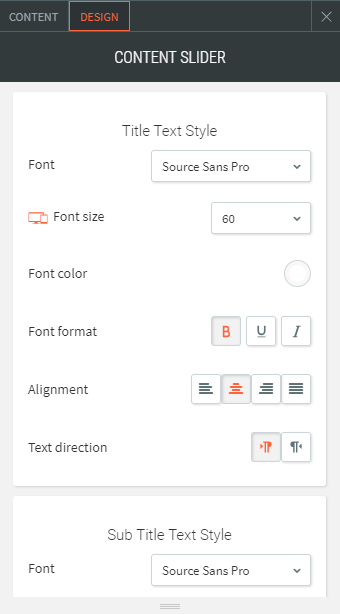 content slider widget