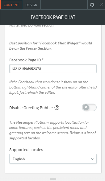 facebook page chat widget