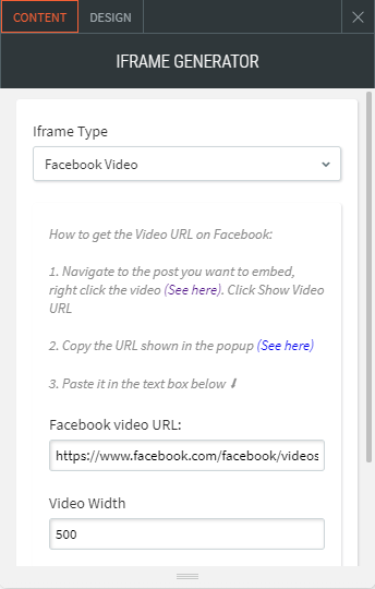 iframe generator widget