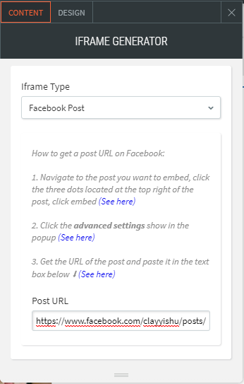 iframe generator widget
