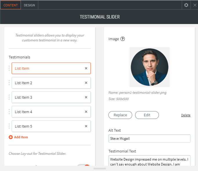 testimonial slider widget