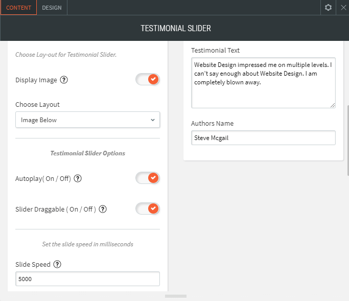 testimonial slider widget